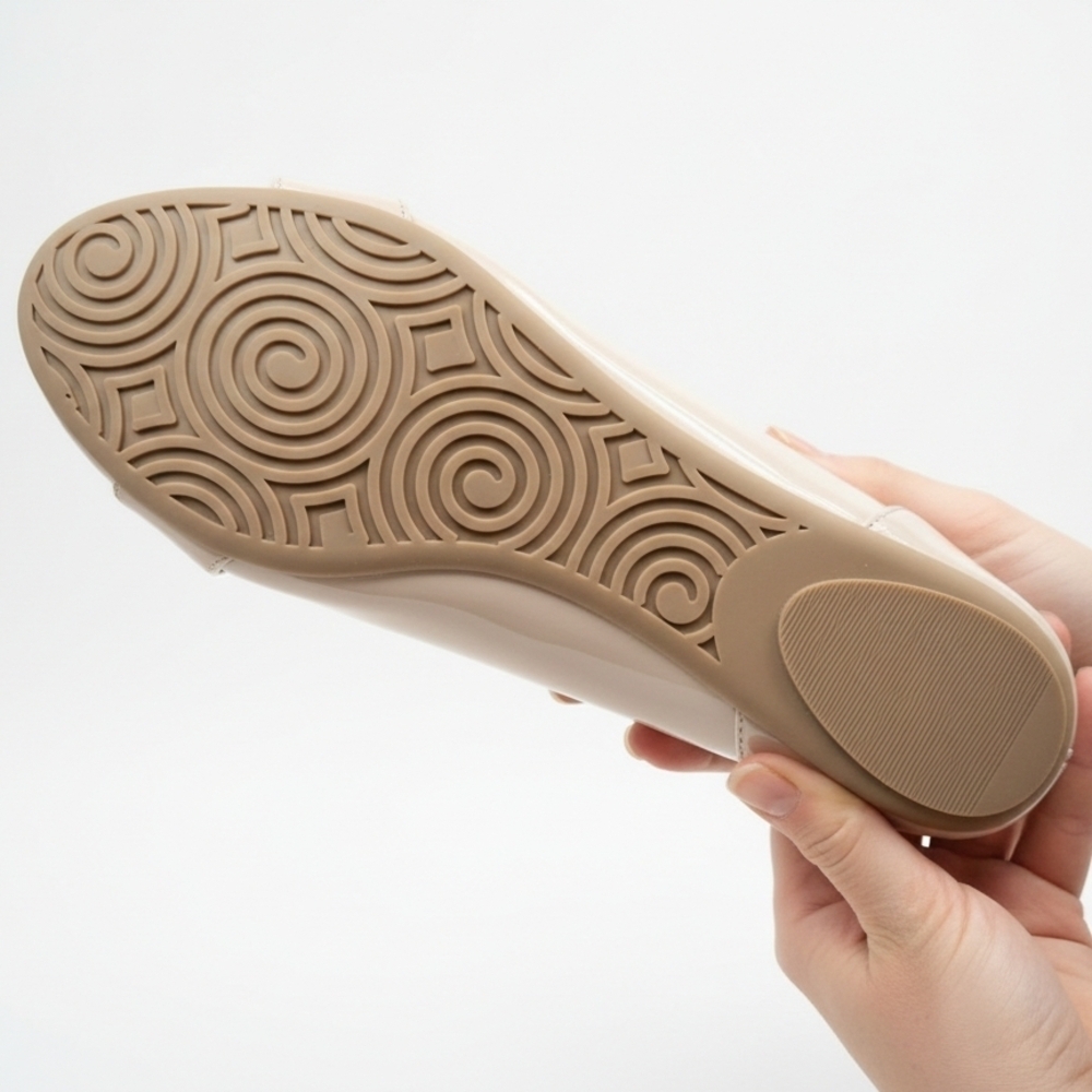 Dr. Scholl's Beige patent Flats with Gold Buckle - Picture 8 of 13
